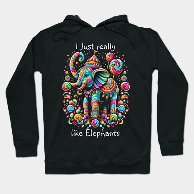 Vibrant Elephant Wearing a Whimsical Hat Hoodie by coollooks